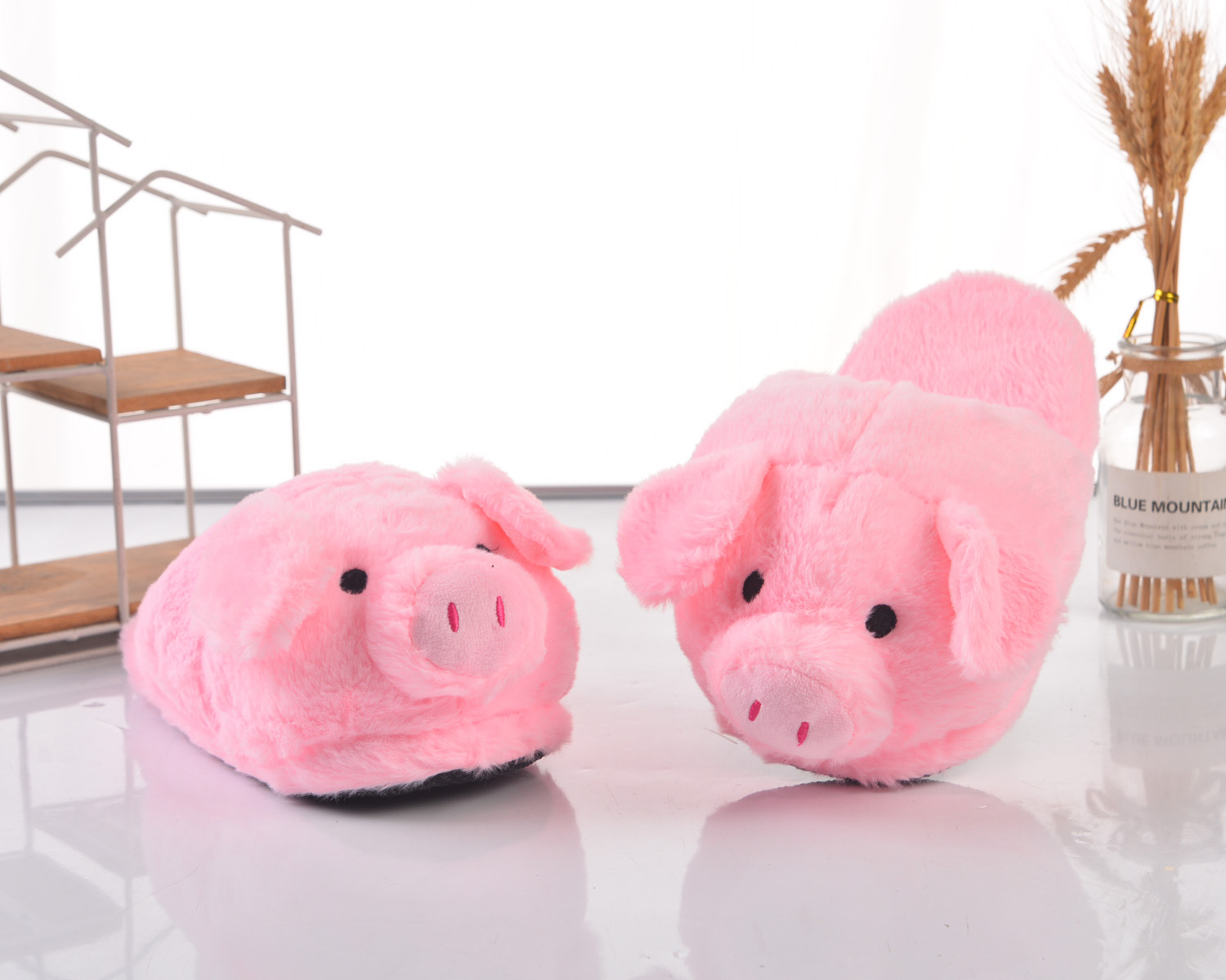 Pantofole leggere e traspiranti da donna, morbide, aperte, per la camera da letto, estive e invernali, in peluche_voghion.com