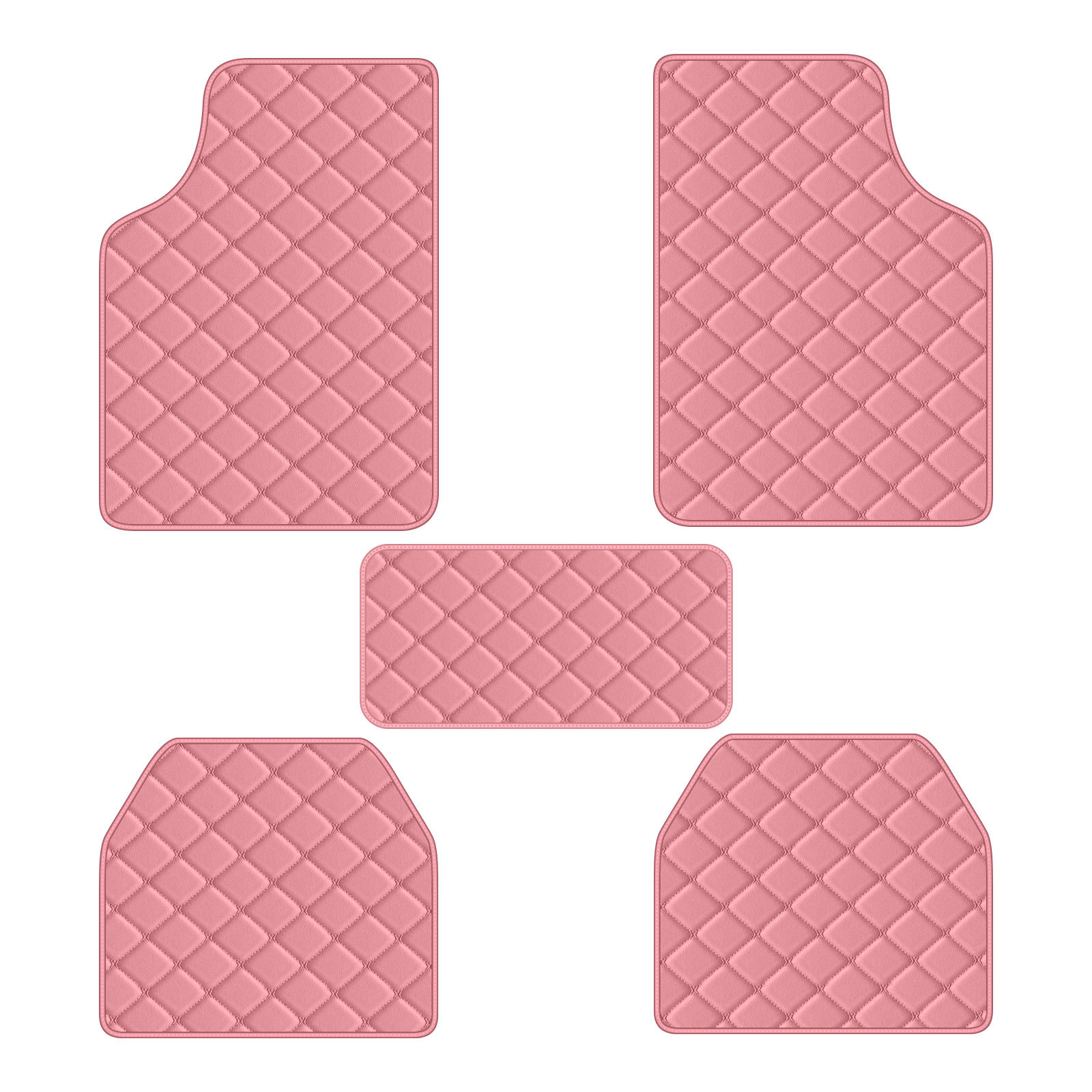 Temu Cross-Border Exclusive Supply from Manufacturers, In-Stock Special Printed Checkerboard Pattern Universal Car Floor Mats Five-Piece Set, Wear-Resistant and Non-Slip