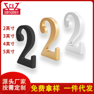 Chuangxu 2inch Stainless Steel Solid 5mm Thick Adhesive Electroplated Painted Brushed House Number