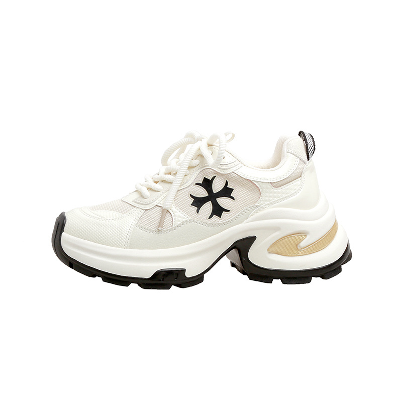 Zapatillas deportivas versátiles con cordones y plataforma para mujer, estilo moderno y a la moda, con diseño cruzado que aumenta la altura, ideales para primavera.