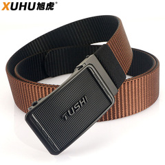 Amazon Outdoor Sports Men's Rotating Automatic Canvas Belt with Simple Woven Double-Sided Nylon Strap Wholesale