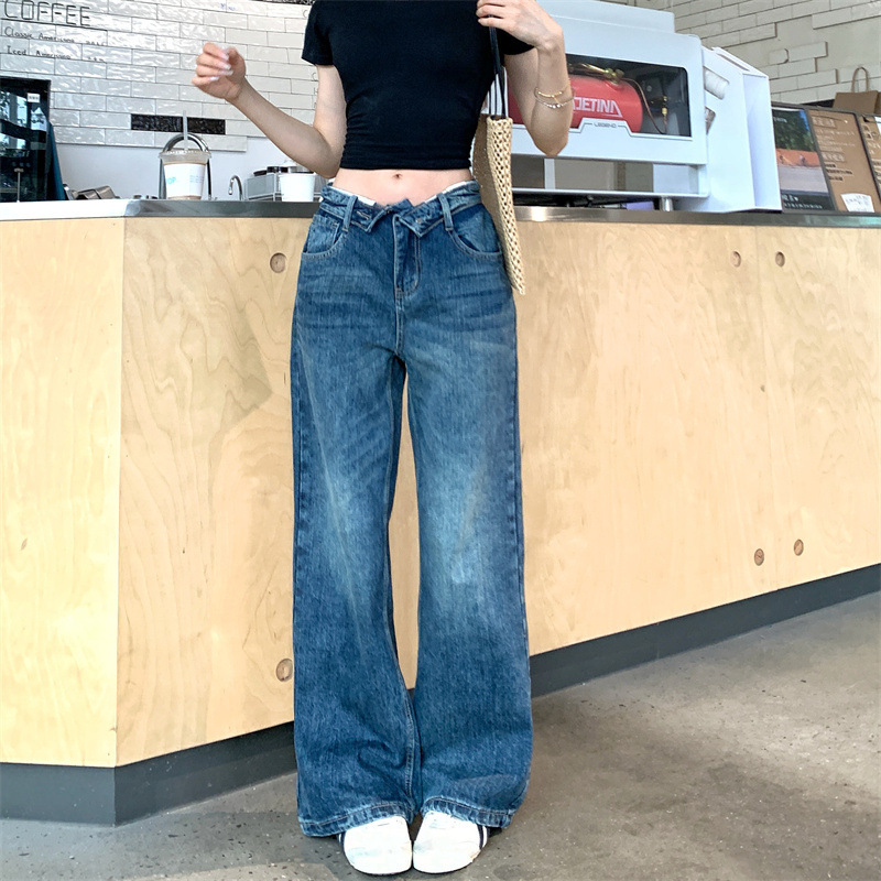 Today's Design-Inspired Low-Waist Straight-Leg Pants, Retro High-Waist Nostalgic Jeans, Floor-Length Trousers Today's Design-Inspired Low-Waist Straight-Leg Pants, Retro High-Waist Nostalgic Jeans, Floor-Length Trousers