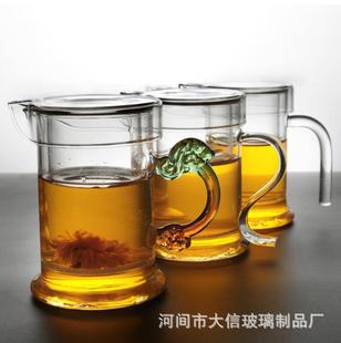 Thickened Transparent Glass Tea Breaker Snow Chrysanthemum Cup Chickenmouth Three-piece Cup Tea Breaker 7-handle Tea Breaker Black Tea Cup Tea Set