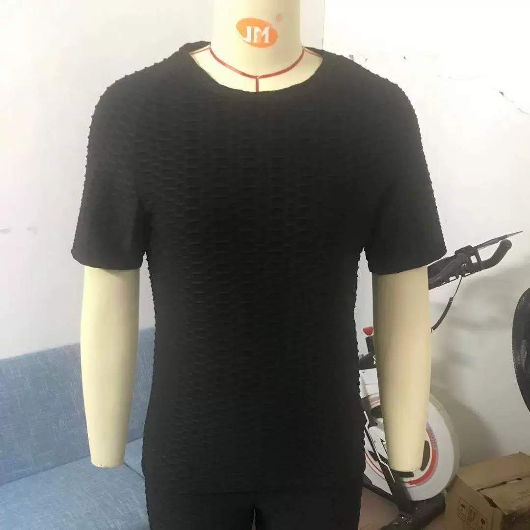 2021欧美女装 独立站 速卖通 跨境短袖休闲运动提花套装上衣+短裤