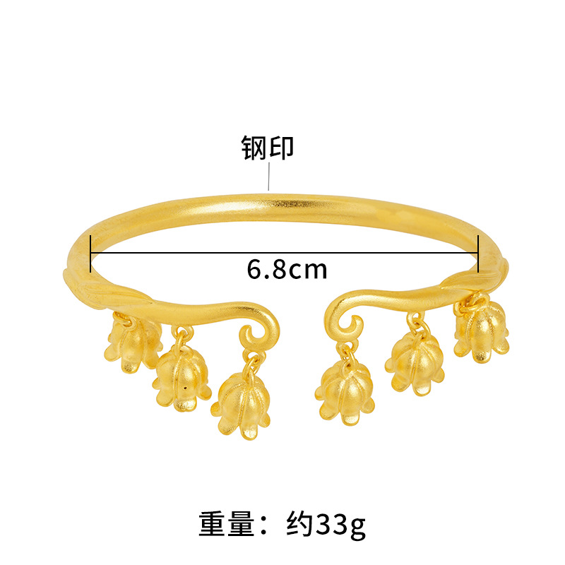 Shajinling orquídea pulsera Super hadas inteligente alto sentido nicho pulsera estilo étnico imitación oro cobre pulsera joyería