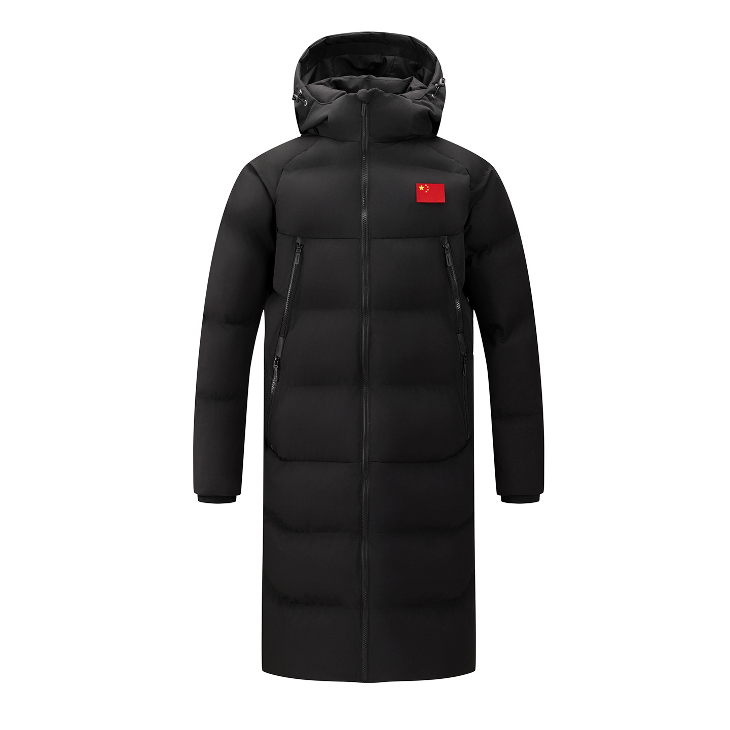 Winter training coat for athletes, over-the-knee down-filled cotton jacket, unisex, suitable for art entrance exams, warm long coat, Chinese team cotton jacket, outerwear for cold weather