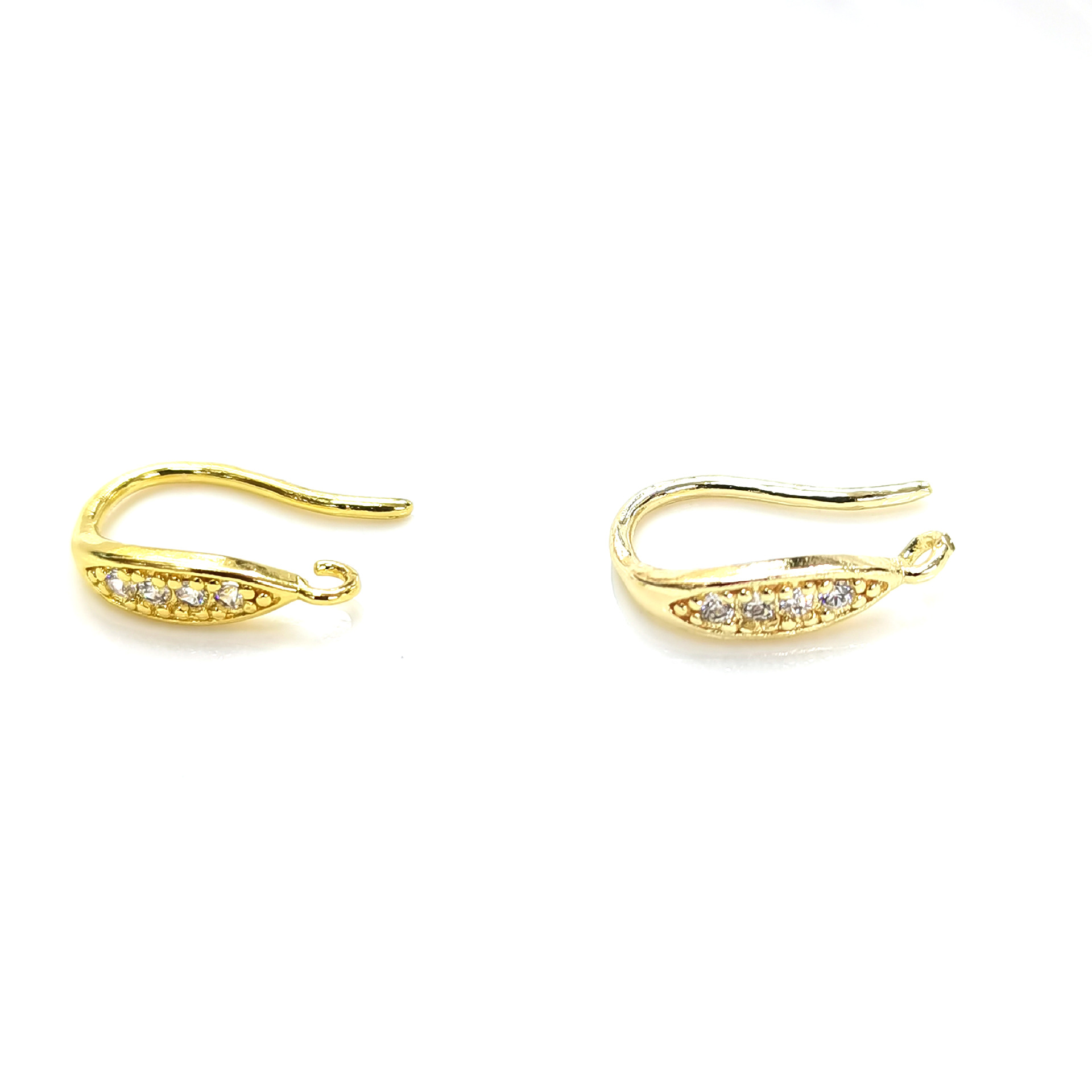 Inlay Design Simple Style Style 10 PCS/Package 15mm Copper Zircon 14K Gold Plated 18K Gold Plated U Shape Hook Earring Findings