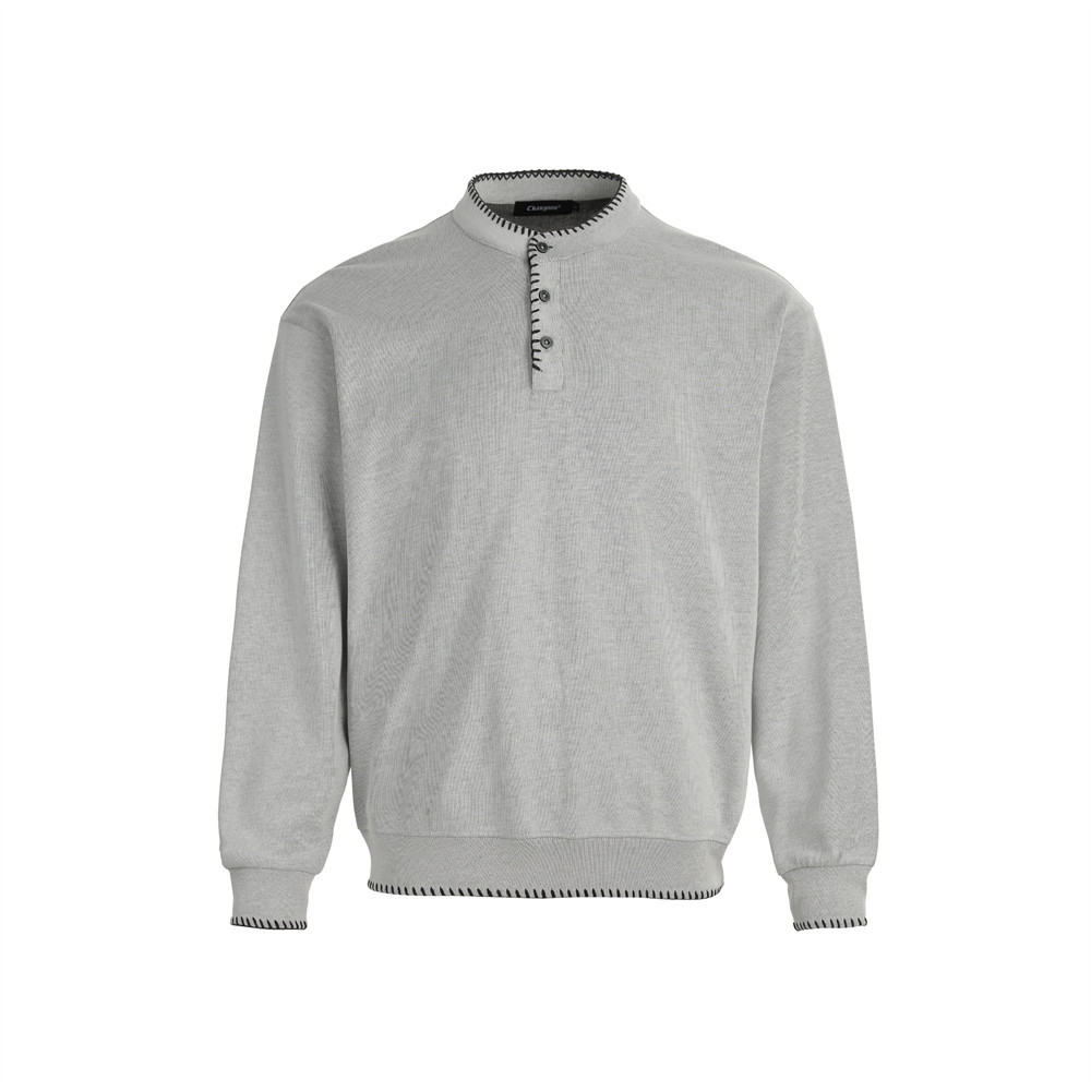 Kişi sviteri yarım düyməli dik yaxalı