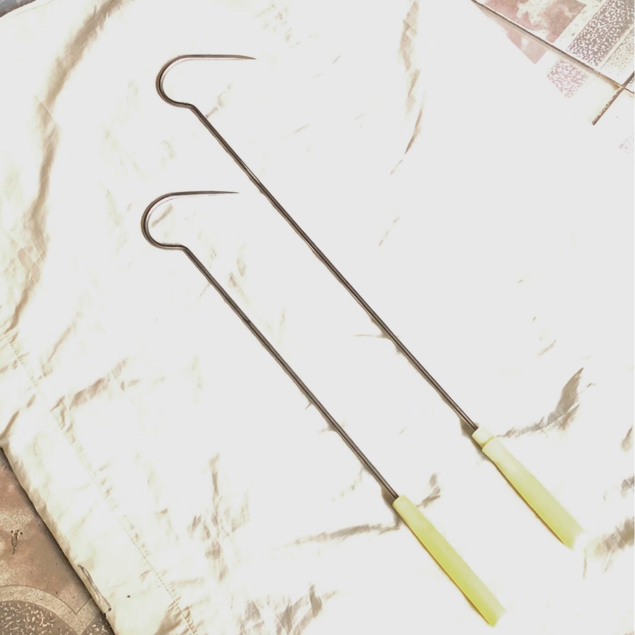 批发65-75cm尼龙柄直经7mm加长杆三棱尖搭钩挠钩鱼钩冰钓冬钓海钓