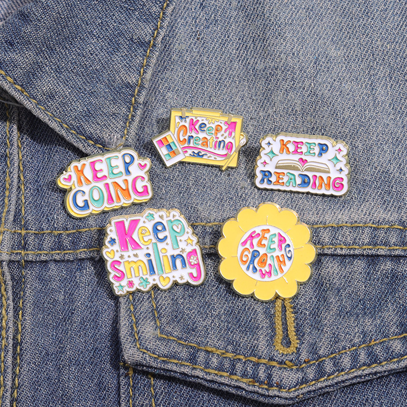 Cute Pin Letter Alloy Stoving Varnish Unisex Brooches display picture 4