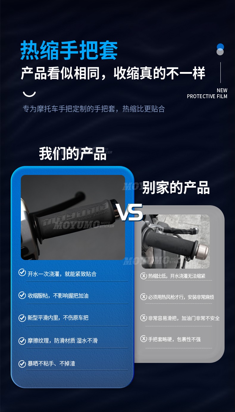 Motorcycle Handle Cover Electric Car Handle Cover Rubber Anti-Slip Heat Shrinkable Throttle Brake Handle Cover Decoration Modification Accessories