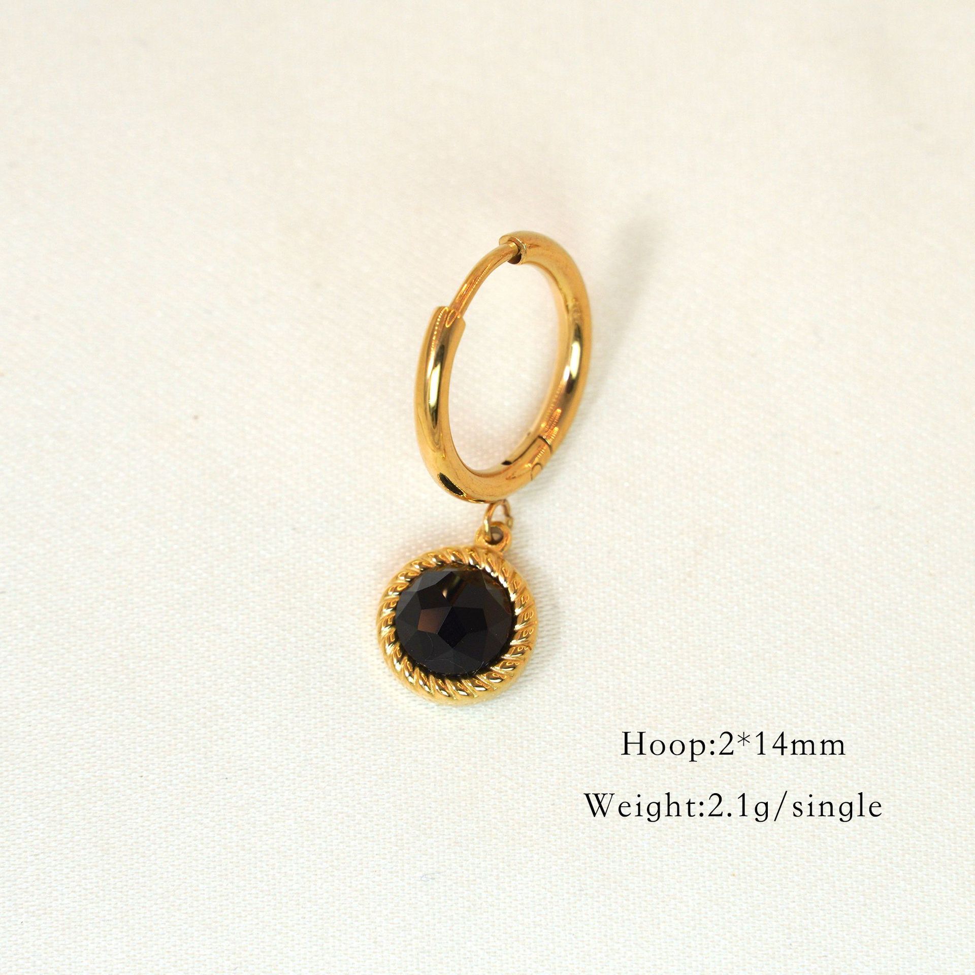 8g Weight PVD Coated Gold Plating Process 304 Stainless Steel Ear Needle Material Charm Sleeper Hoop Earrings, Drop Earrings Classification 1 Piece Quantity Daily, Date Occasion natural stone, Titanium Steel Material Printing, Round, Sun Pattern All Seasons Season Women's Gender Polished Finish Elegant Style 1 Piece Elegant Printing Round Sun Natural Stone Titanium Steel PVD Coated Charm Sleeper Hoop Earrings Drop Earrings 3