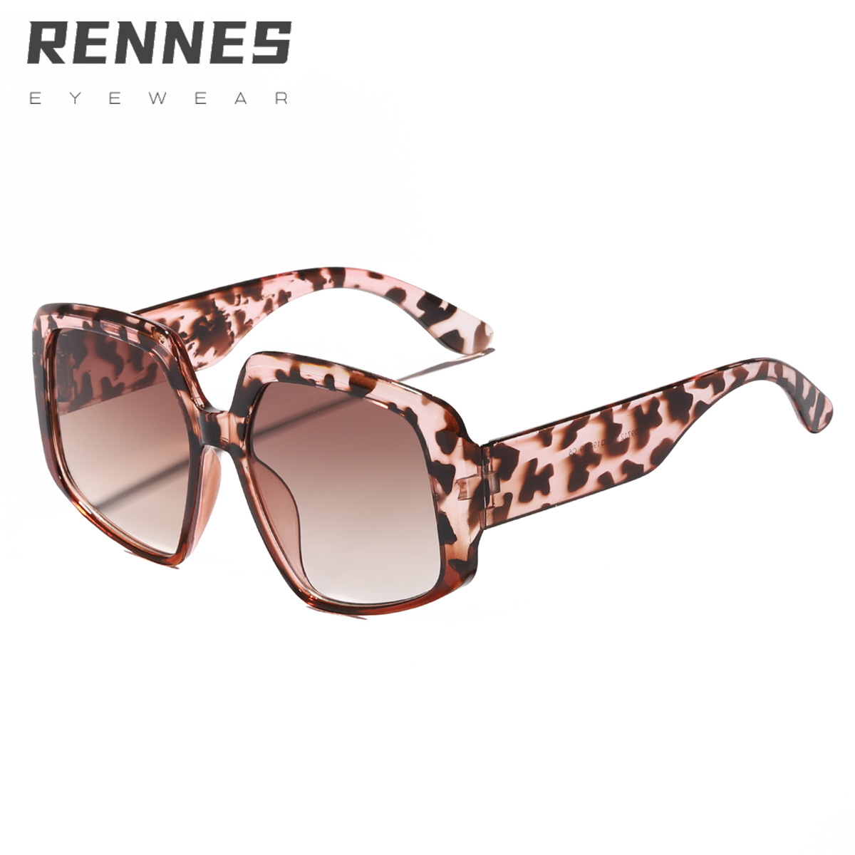 Nuevo cuadrado desnudo Rosa gafas de sol mujer marco grande cara-mirando pequeñas gafas de sol a prueba de UV 97121