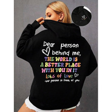 Dear Person Behind Me Hoodie Women Colored Letters Warm �F؛