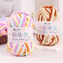 跨境批发彩萌仔段染小冰条50ｇ团手工编织钩帽子围巾包包材料包线