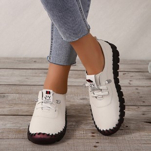 Cross-border Explosions Summer Mother Shoes Beef Tendon Soft Sole Hand-stitched Middle-aged and Elderly Flat Comfortable Casual Large Size Single-layer Shoes