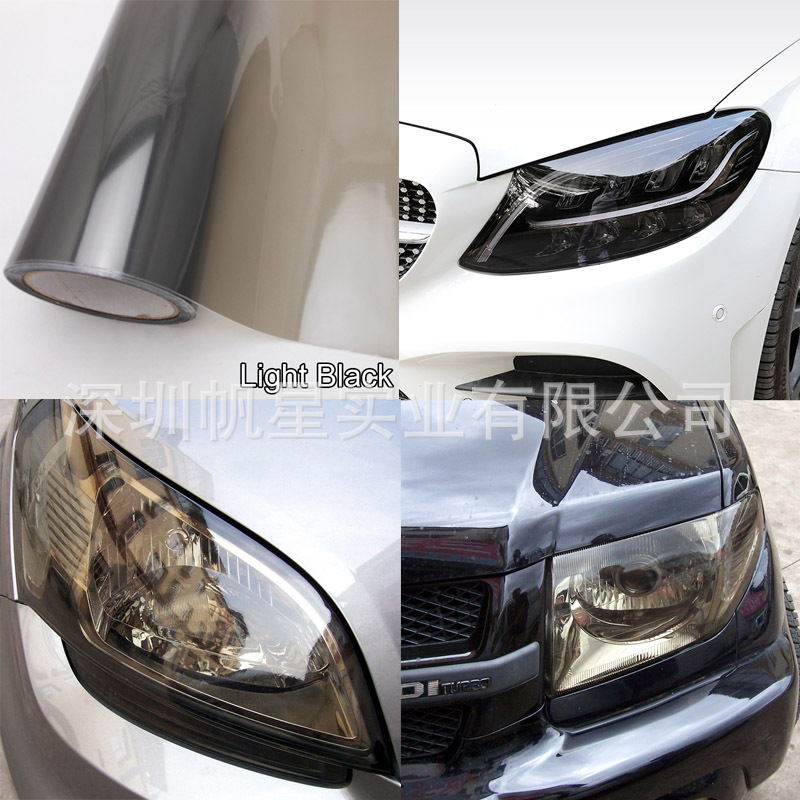 Cross-border car headlight film, tail light dark black tinted translucent color-changing film, motorcycle headlight modification sticker