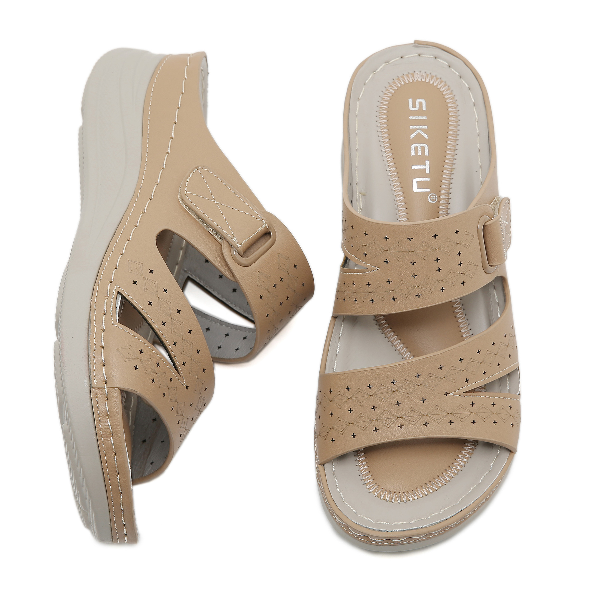 JS777 - 20 nuevo estilo de moda de cabeza redonda transfronteriza de 2025 zapatillas casuales de tamaño grande para mujeres