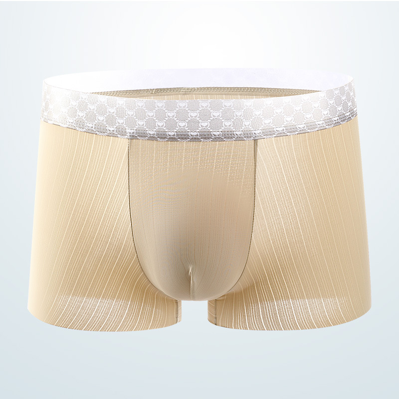 Ropa interior de seda de hielo para hombres, pantalones cortos de cuatro esquinas antibacterianos transpirables de malla, cabeza para niños, pantalones bóxer sin costuras de verano para hombres