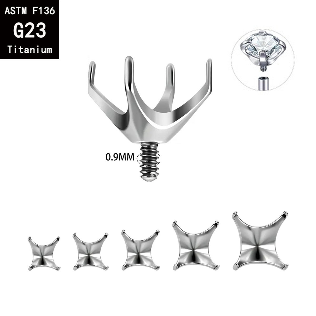 Pointed titanium steel lip stud product view