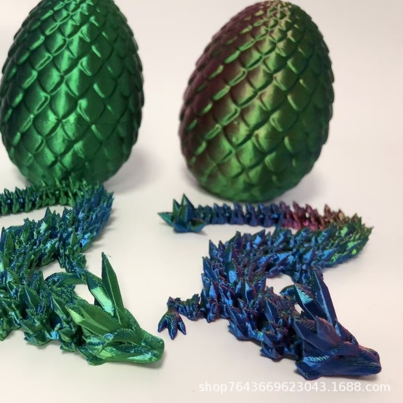 3D プリントドラゴンの卵クリスタルドラゴンセット宝石ドラゴン発光ドラゴン装飾モデル男の子のおもちゃナイトマーケット装飾品ドラゴン|undefined