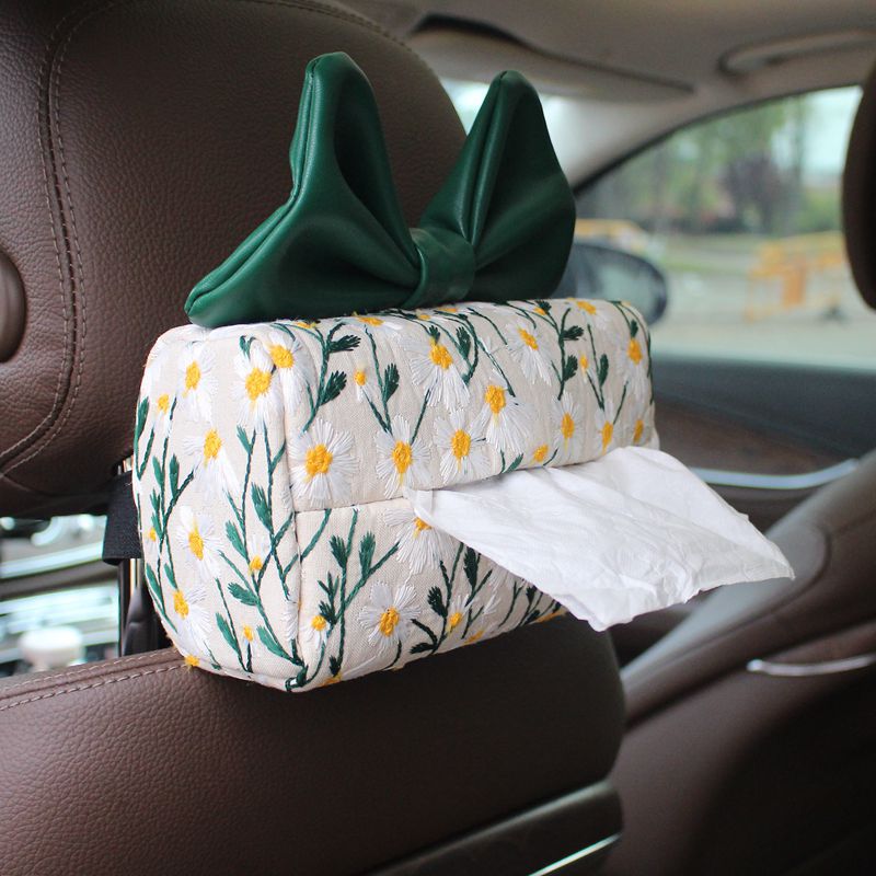 Car-Mounted Tissue Box, Hanging Style, Creative and High-End, Cute and Practical In-Car Tissue Holder with Doll Design