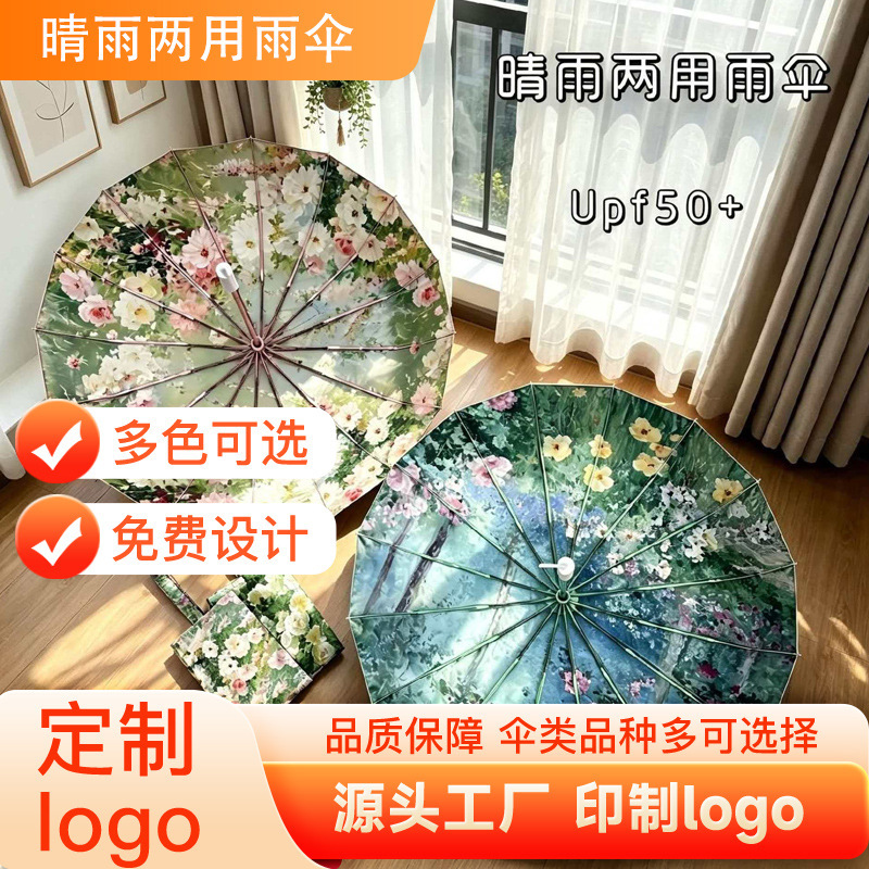 16-Bone Luxury Style 70% off Automatic Umbrella, Dual-Use for Sun and Rain, Colorful Coating, Wind-Resistant, Sunshade Umbrella, Uv Protection, Women's Sun Umbrella