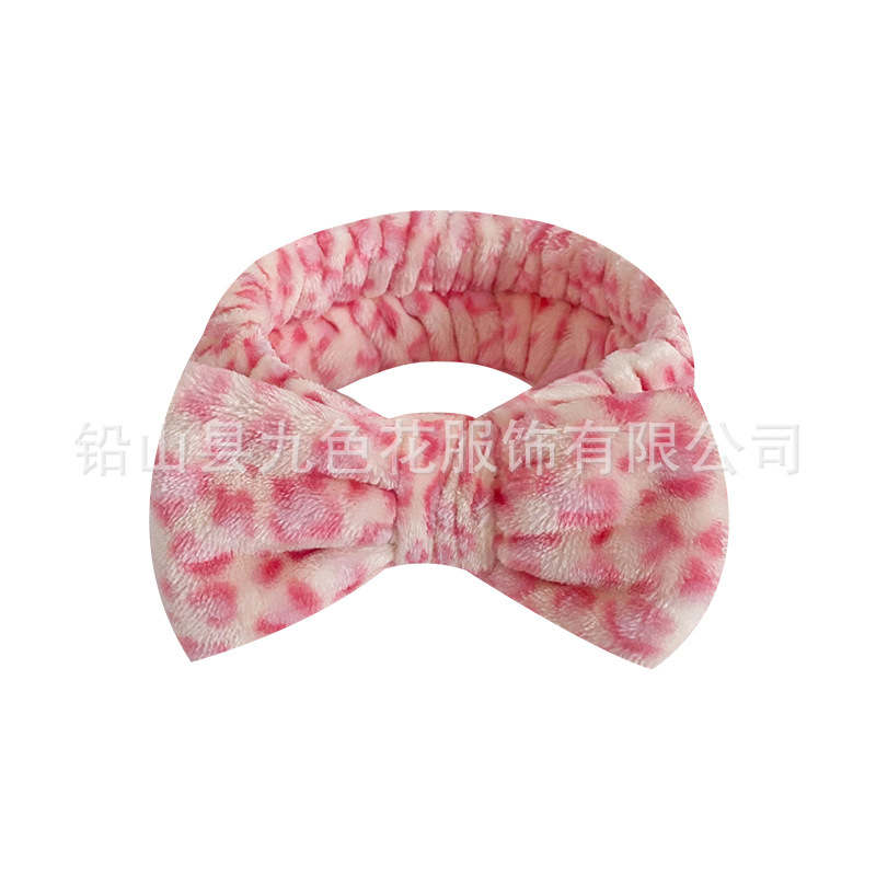 Transfronterizo Pantone punto de onda de color mariposa final correa de cabello de lavado de cara correa de cabello de peluche correa de cabello impresa correa de cabello adornamiento de cabello personalizado