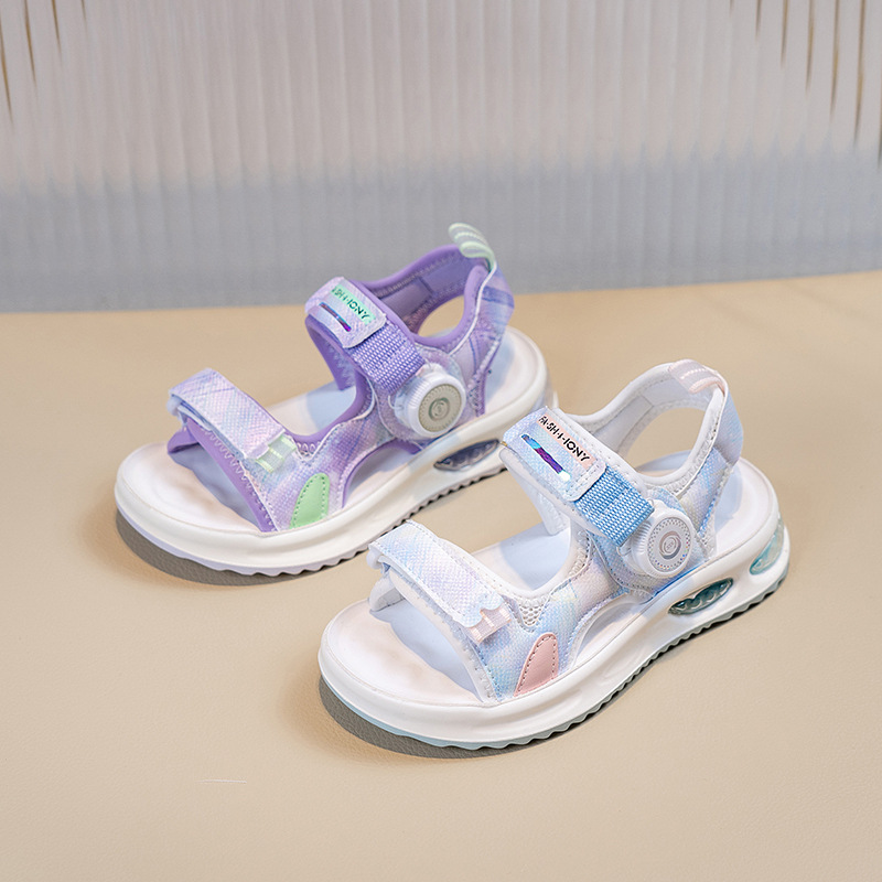 Zapatos casuales de moda para niñas versátiles 2026 verano nuevos niños huecos zapatos de princesa de dedo abierto zapatos de playa suaves image 5