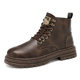 Martin Boots Men's Autumn High-top Waterproof Casual Shoes Trendy All-match Retro Leather Shoes British Style Workwear Ankle Boots Men's Shoes