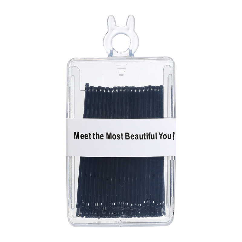 Simple caja negra una abrazadera de acero abrazadera de cabeza de bola de mujer cabello fijo en forma de U clip de cabello cabeza de abrazadera de pestaña invisible