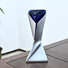 创意新款金属水晶奖杯制作奖牌奖杯企业年会颁奖优秀员工免费刻字