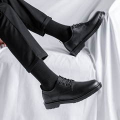 New British Academic Style Men's Soft Sole Daily Wear Korean Version Formal Inner Heel Lift Leather Shoes 6070-R