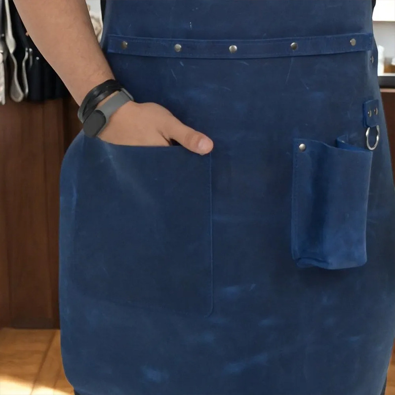 Ventas transfronterizas calientes nórdicas delantal de piel pu impresión logo personalizado pesquería cocina delantal a prueba de agua a prueba de aceite