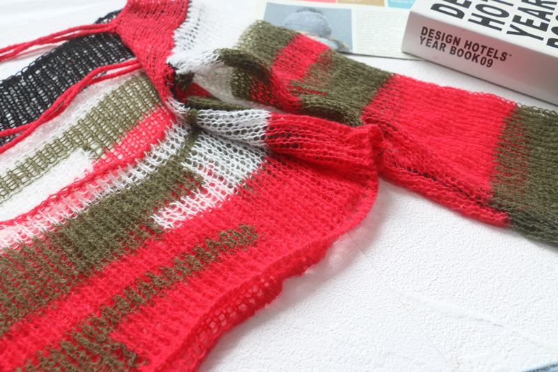 Title 8, Maglione a maniche lunghe a righe multicolori c...