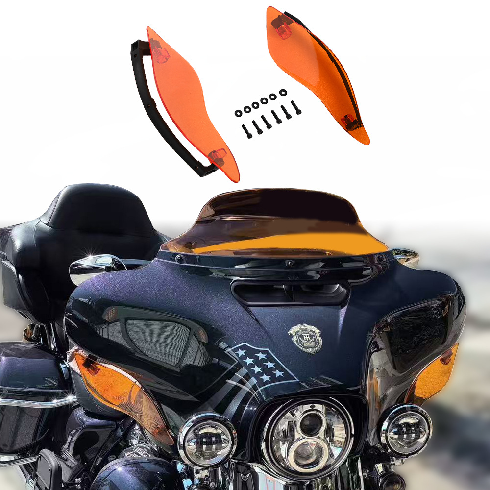 Motorcycle Windshield Suitable for Harley 14-23 Avenue Glide Flagship Glide Fixed Wing Windshield Set Multi-Color