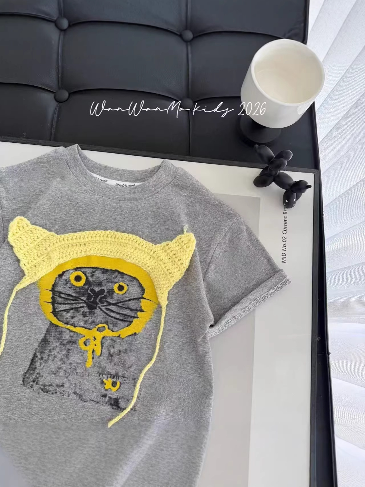 Camiseta infantil de algodón de punto con sombrero parche tridimensional para niños y niñas más ropa infantil para adultos y adolescentes
