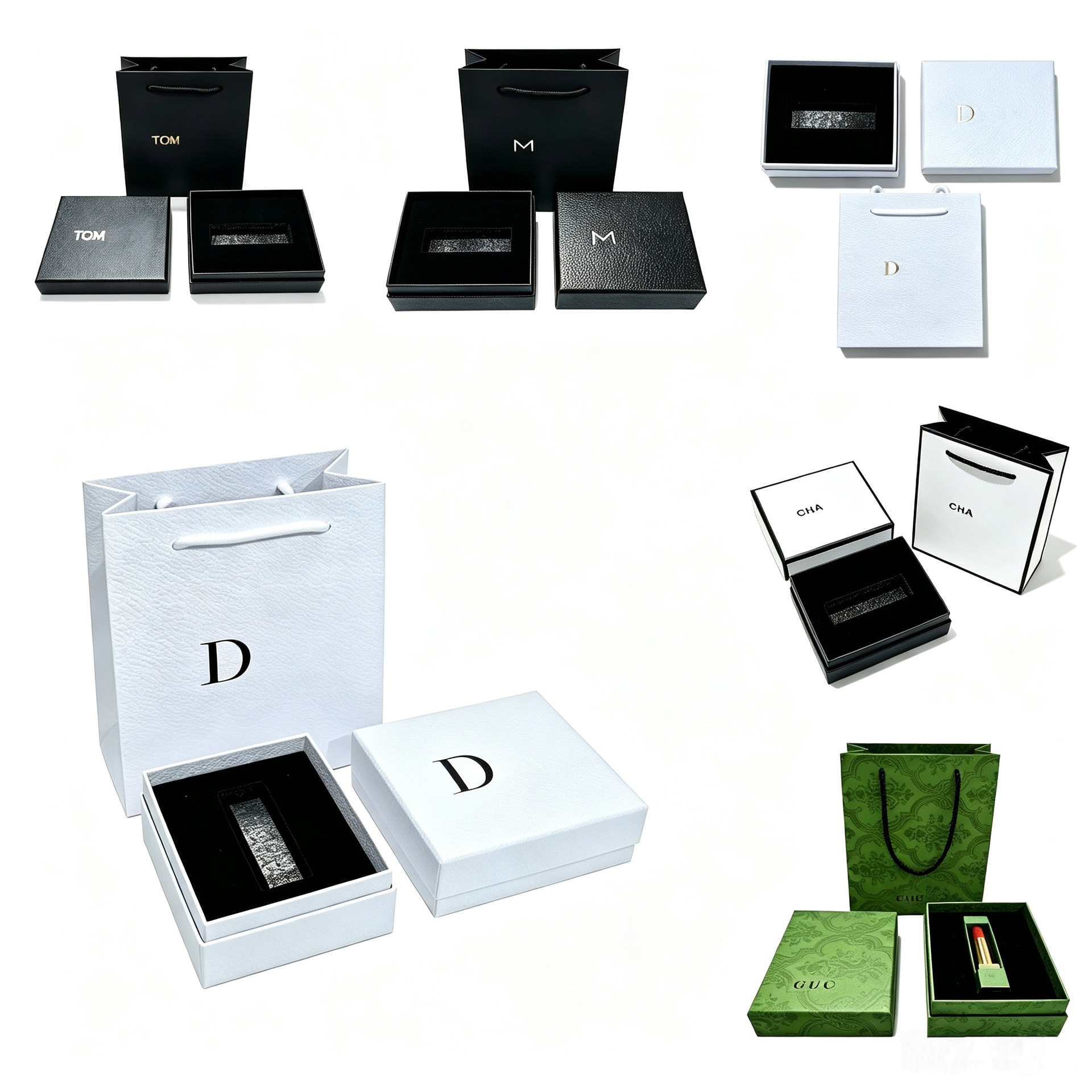 Wholesale of large-brand cosmetic gift boxes, lipstick gift boxes, hand-held clothing gift bags, and Dior and Chanel boxes from major department stores