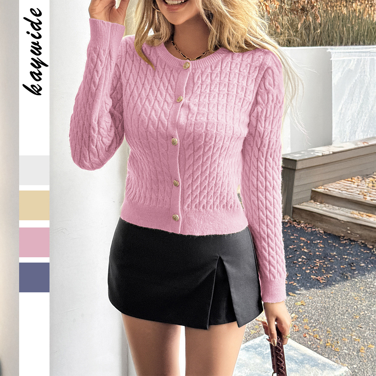 Cross-Border European and American Casual Simple Woolen Shirt T-Shirt Sweater Women's Clothing 2025 Autumn and Winter Amazon Foreign Trade Independent Station