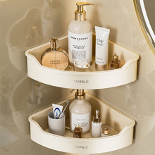 浴室转角置物架子塑料跨境自粘加厚三角篮免打孔壁挂卫生间收纳架