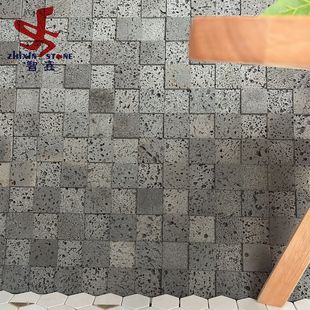 Natural Volcanic Rock Mosaic Tiles for Bar Counters, Balconies, Living Rooms, Entrance Halls, Cultural Stone Background Walls with Three-Dimensional Texture