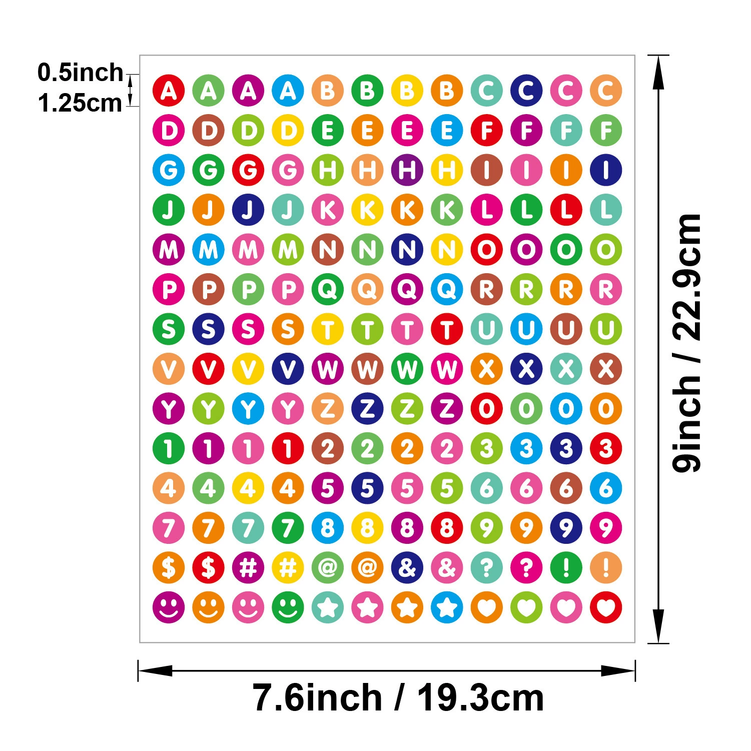 Waterproof sticker, cards, 0.5 inch, DIY