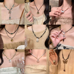 新しい中国式のネックレスの女性の禅の意味の中古風の平安はビーズのネックレスをロックします。