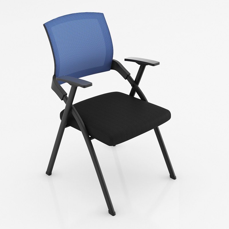 Silla de sala de reuniones Silla plegable de entrenamiento de malla con tablero de escritura, tablero de escritorio, escritorio y silla de estudio, silla de entrenamiento de oficina plegable integrada image 8