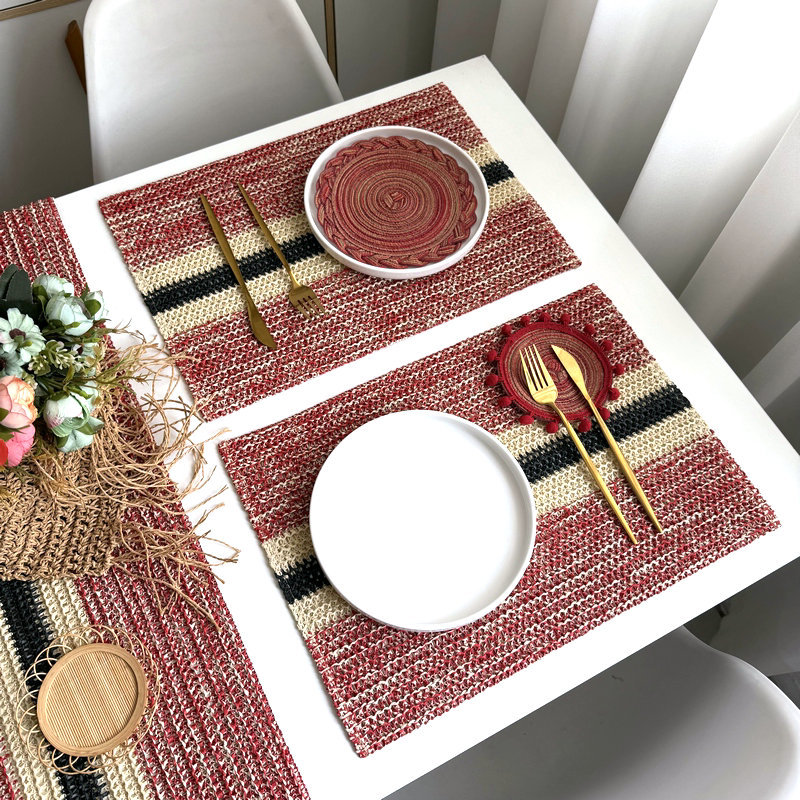 Mantel individual tejido estilo ins resistente al calor