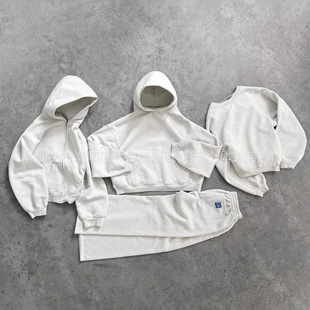 All-Match Solid Color Hoodie Men's and Women's Casual Pullover Sweater Top Pants Trendy Personalized Sweater Fashion Street Style