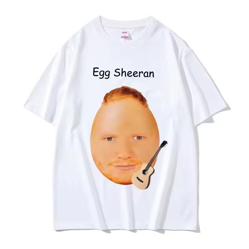 【European Size Cotton T-Shirt】Egg Ed Sheeran Meme t Shirts Egg Ed Sheeran Meme T-Shirts