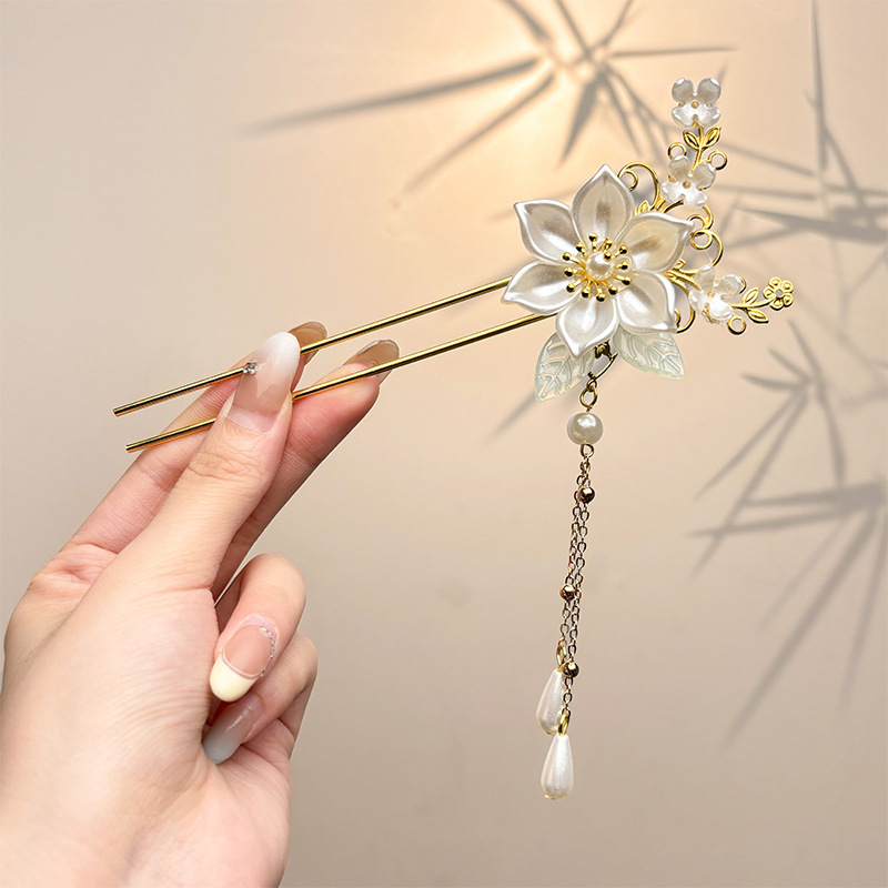 Nueva horquilla china 2025 nuevo estilo estilo antiguo horquilla mujer falda de cara de caballo de alta calidad estilo nacional horquilla de madera paso a paso horquilla tocado