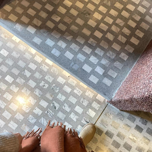 √ Gray Terrazzo Tiles for Shop Anti-Slip Geometric Tiles for Cafes Square Plaid Floor Tiles 600X12