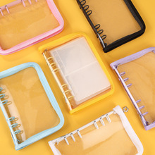 A5A6闪粉活页本透明卡册拉链包活页手账印logo图案卡片相册收纳本